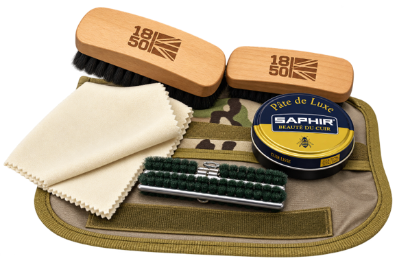 A cadet boot care kit
